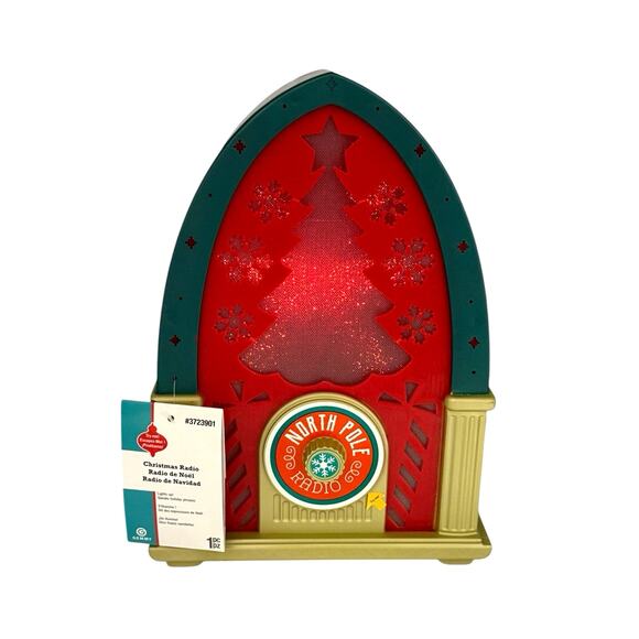 NEW Gemmy North Pole Radio Christmas Prop Lights Up, Sound w/Motion Detection - Picture 3 of 16